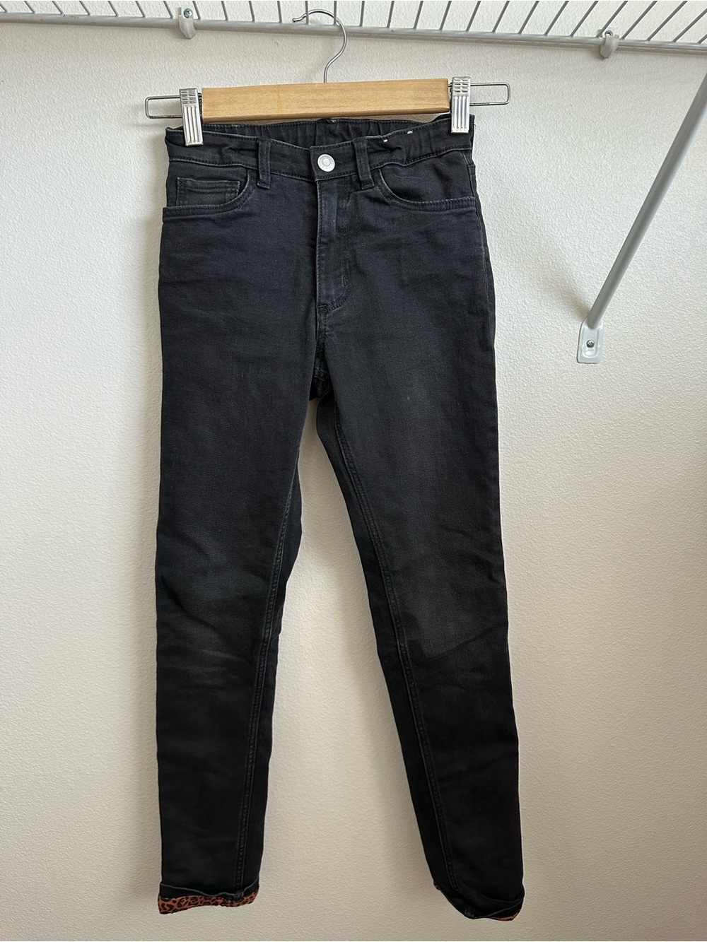 H&M Black kids Girls pants with lining size 9-10